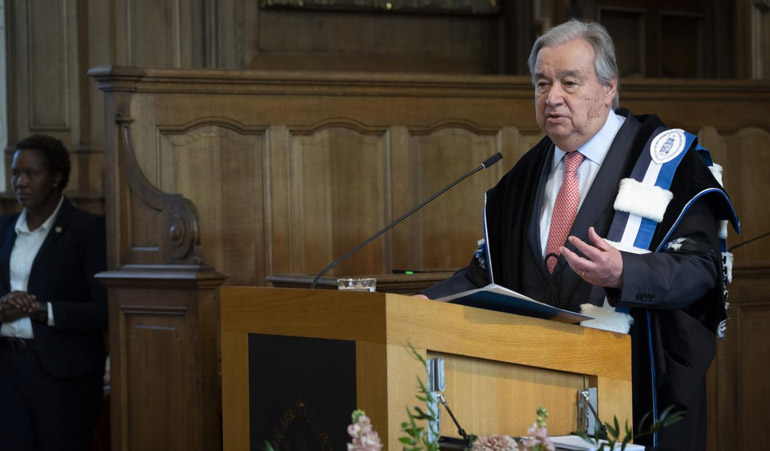 Discours d'Antonio Guterres à l'UCLouvain après avoir reçu le Doctorat Honoris Causa pour l'ONU