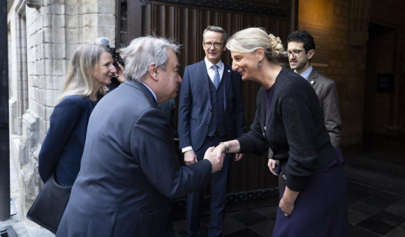 Arrivée d'Antonio Guterres, secrétaire général des Nation Unies à l'UCLouvain